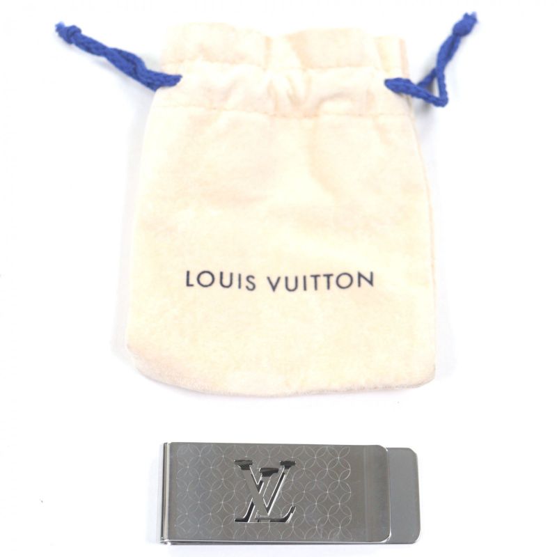 Louis Vuitton Bill Clip Champs Elysees Scissors Money Silver