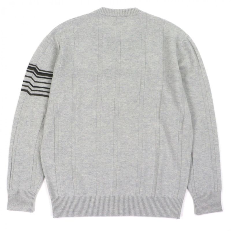 Hermes Workman Female Wool Cashmere Crew Neck Pullover Knit Sweater Gray