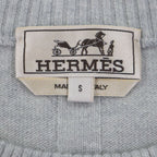 Hermes Workman Female Wool Cashmere Crew Neck Pullover Knit Sweater Gray