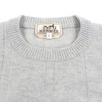 Hermes Workman Female Wool Cashmere Crew Neck Pullover Knit Sweater Gray