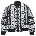 Versace Medusa Chain All Over Pattern Reversible Zip Up with Batting Hat