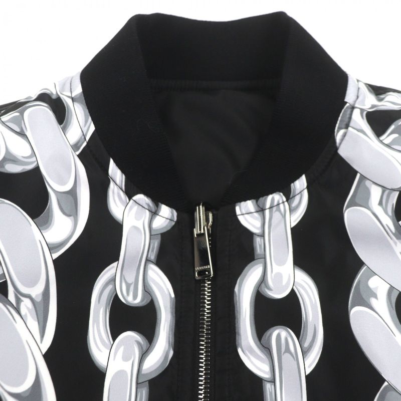 Versace Medusa Chain All Over Pattern Reversible Zip Up with Batting Hat