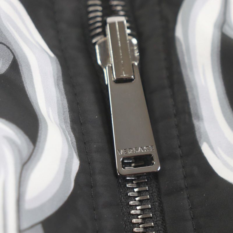 Versace Medusa Chain All Over Pattern Reversible Zip Up with Batting Hat