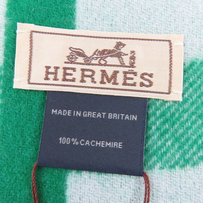 Hermes Workman Female Cashmeremuffler Steady Go Mint/ Bicolor Scarf