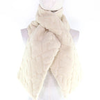 Fendi Camel Wool Logo Knit Scarf Ivory