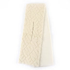 Fendi Camel Wool Logo Knit Scarf Ivory