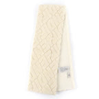Fendi Camel Wool Logo Knit Scarf Ivory
