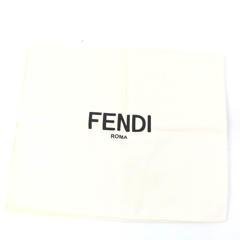 Fendi Camel Wool Logo Knit Scarf Ivory