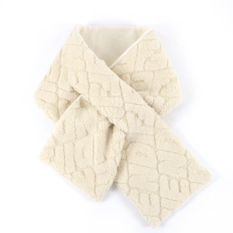Fendi Camel Wool Logo Knit Scarf Ivory