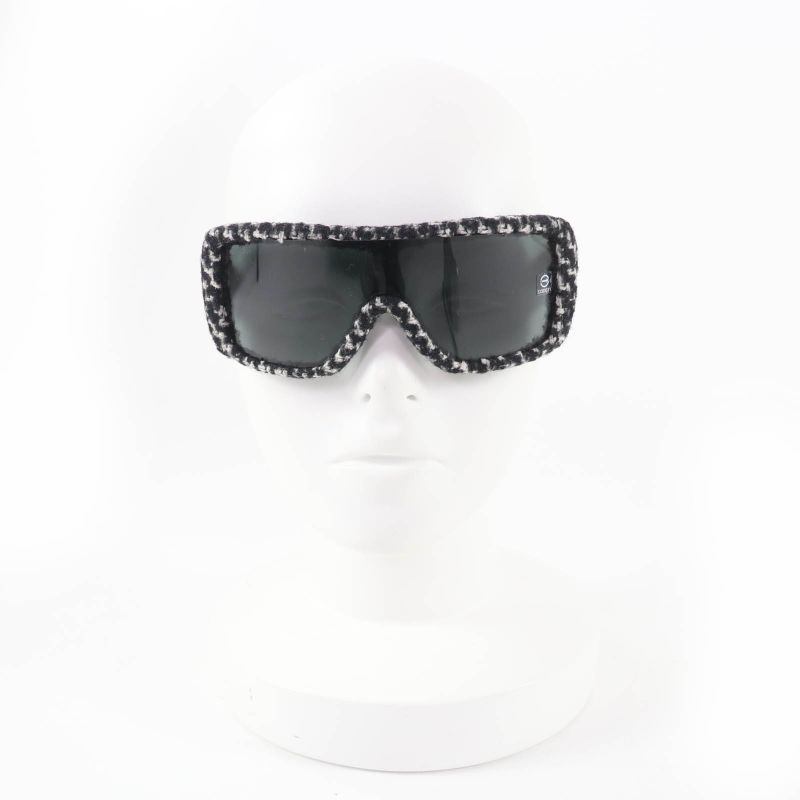 Chanel Here Mark Tweed Sunglasses Black White Red Eyewear