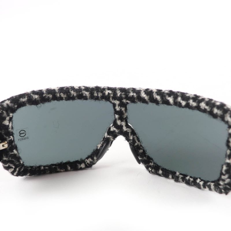 Chanel Here Mark Tweed Sunglasses Black White Red Eyewear
