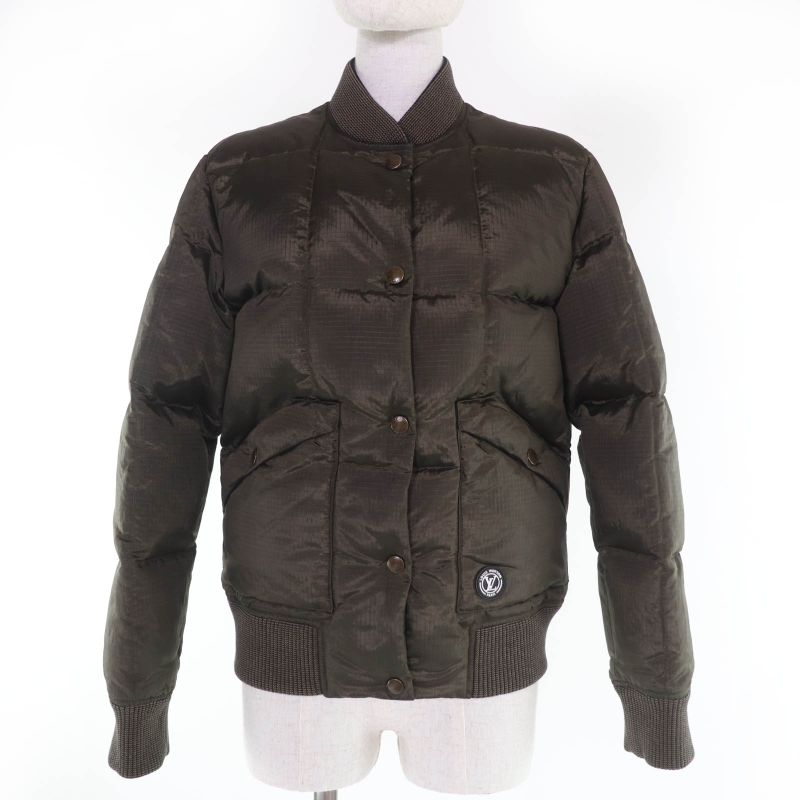 Louis Vuitton Lining Monogram Logo Down Jacket Khaki 34 Coat