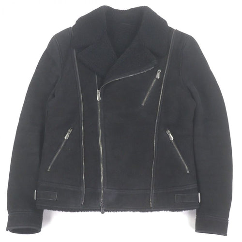 Bottega Veneta Sheepskin in Double Shearling Jacket Black 50 Hat