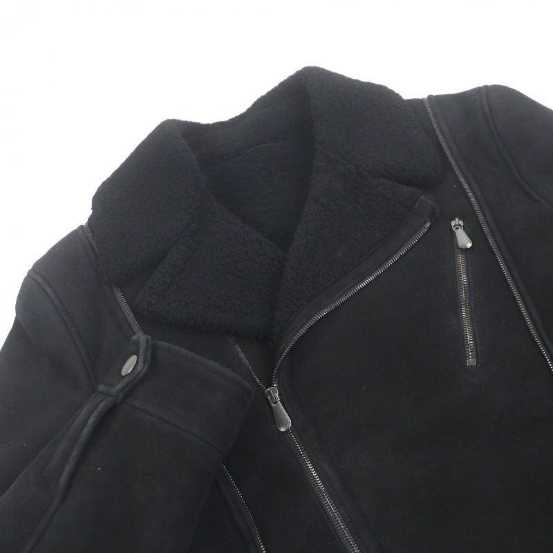 Bottega Veneta Sheepskin in Double Shearling Jacket Black 50 Hat