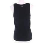 Chanel Cotton Here Mark Sleeveless Knit Top Black 42 Hat