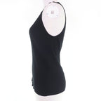 Chanel Cotton Here Mark Sleeveless Knit Top Black 42 Hat