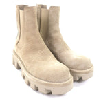 Louis Vuitton Checker Chelsea Boots Suede Leather Beige 7