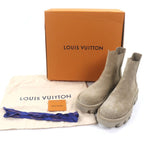 Louis Vuitton Checker Chelsea Boots Suede Leather Beige 7