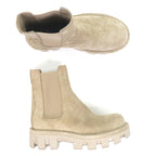 Louis Vuitton Checker Chelsea Boots Suede Leather Beige 7