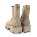 Louis Vuitton Checker Chelsea Boots Suede Leather Beige 7