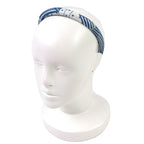 Hermes Workman Female Gina Zigzag Silk Star Hair Band Headband Blue White Hat