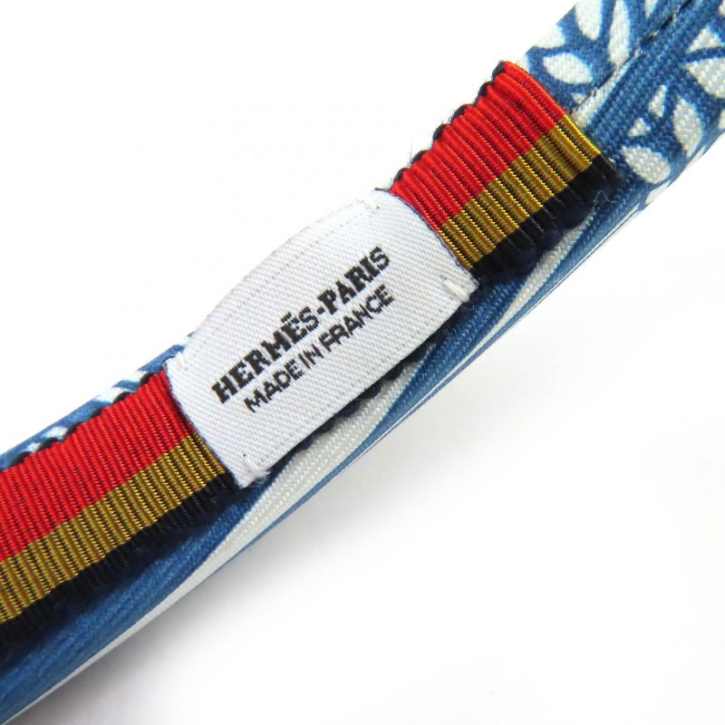 Hermes Workman Female Gina Zigzag Silk Star Hair Band Headband Blue White Hat
