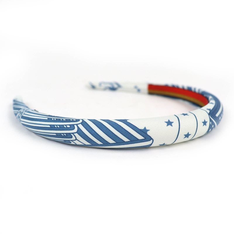 Hermes Workman Female Gina Zigzag Silk Star Hair Band Headband Blue White Hat