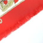 Gucci Silk in g Logo Floral Pattern Mini Fringe Scarf Ivory
