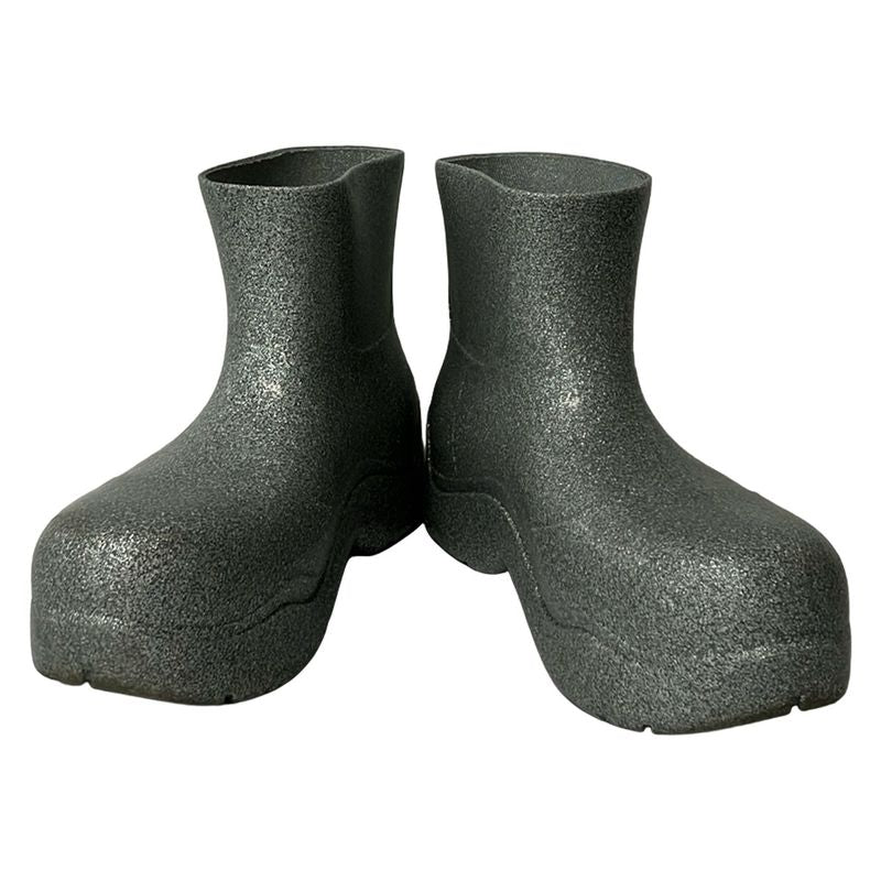 Bottega Veneta Rain Boots 39 Gray Short Length Paddle Ankle