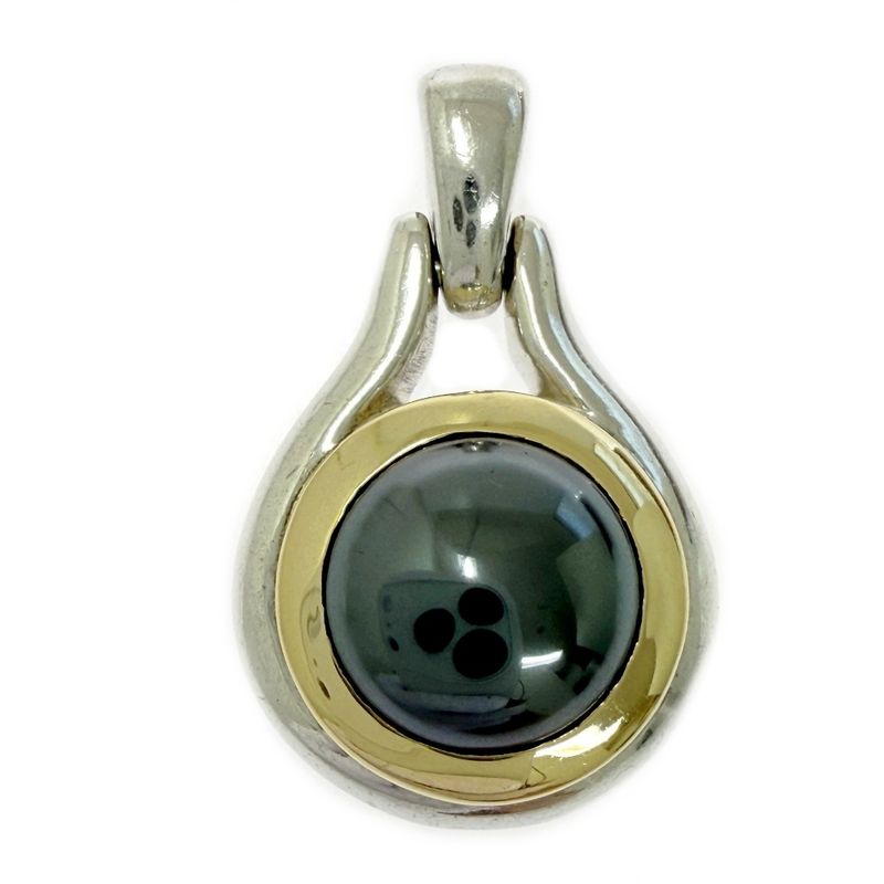 Tiffany & Co Silver Gold Hematite Necklace Top