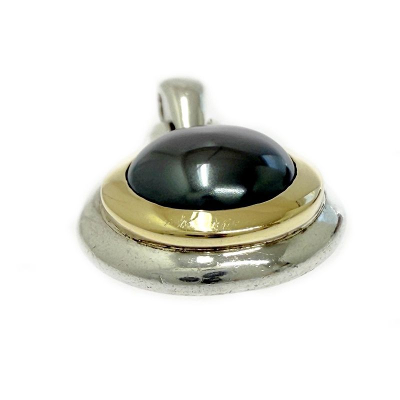 Tiffany & Co Silver Gold Hematite Necklace Top