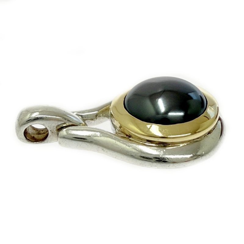 Tiffany & Co Silver Gold Hematite Necklace Top