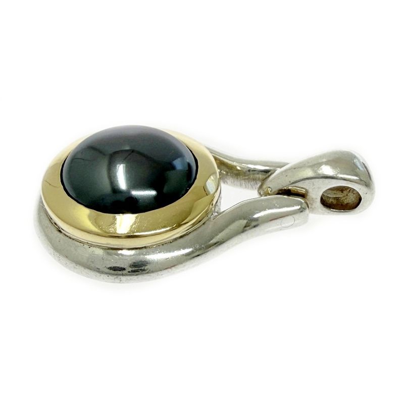 Tiffany & Co Silver Gold Hematite Necklace Top