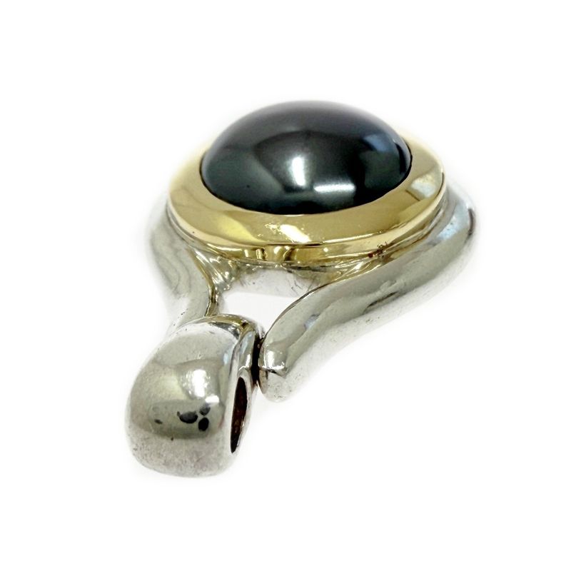 Tiffany & Co Silver Gold Hematite Necklace Top