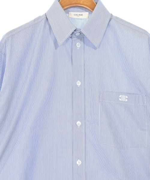 Celine Casual Shirt Cotton Silk Navy White