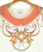 Hermes T-Shirt Cotton White Red Beige