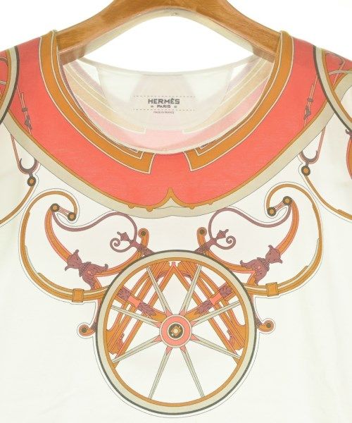 Hermes T-Shirt Cotton White Red Beige