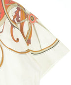 Hermes T-Shirt Cotton White Red Beige