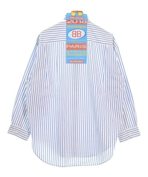 Balenciaga Casual Shirt Cotton White Blue