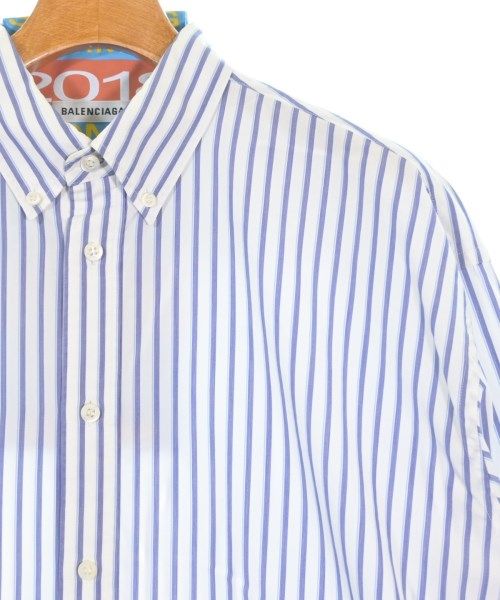 Balenciaga Casual Shirt Cotton White Blue