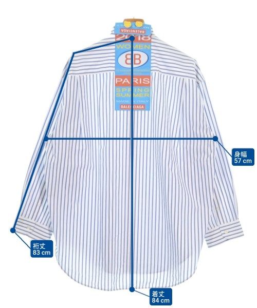 Balenciaga Casual Shirt Cotton White Blue