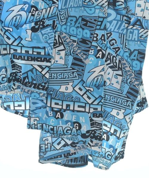 Balenciaga Casual Shirt Silk Black Blue White