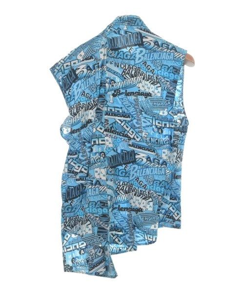 Balenciaga Casual Shirt Silk Black Blue White