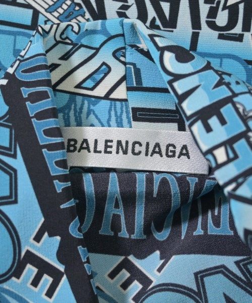 Balenciaga Casual Shirt Silk Black Blue White