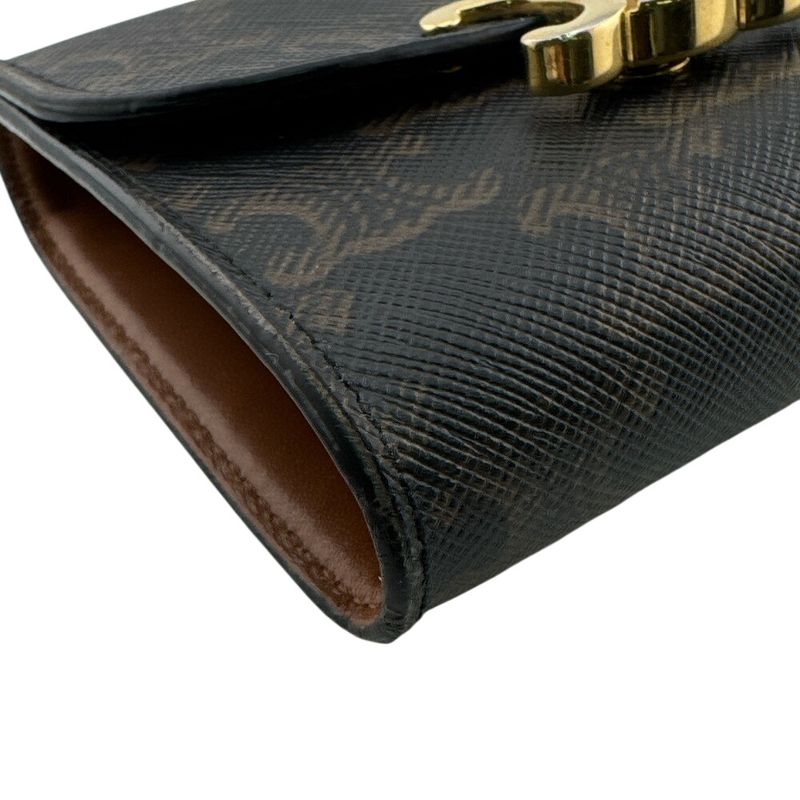 Celine Trifold Wallet Leather Brown