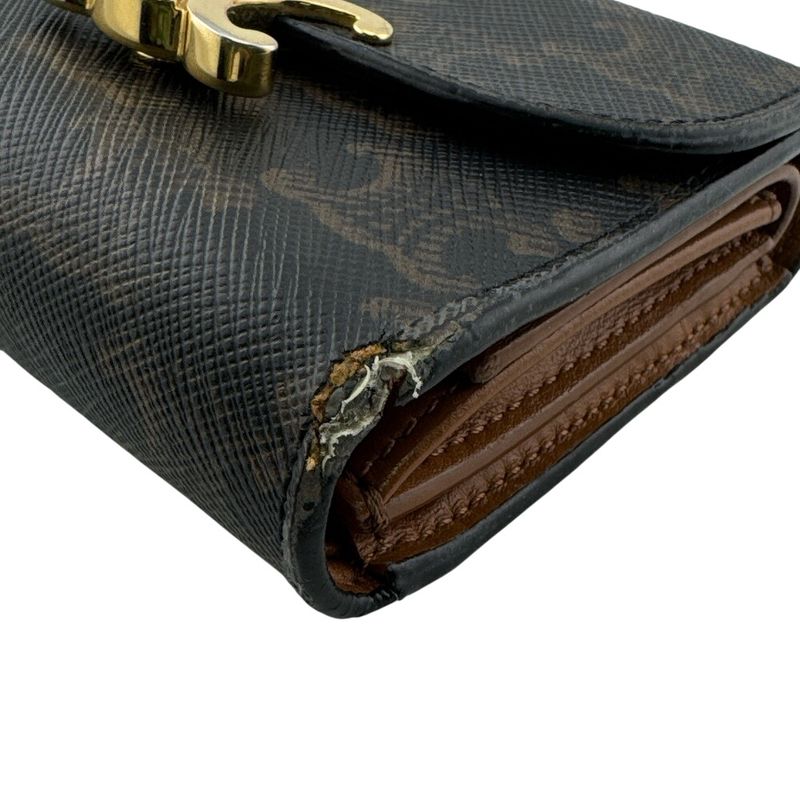 Celine Trifold Wallet Leather Brown