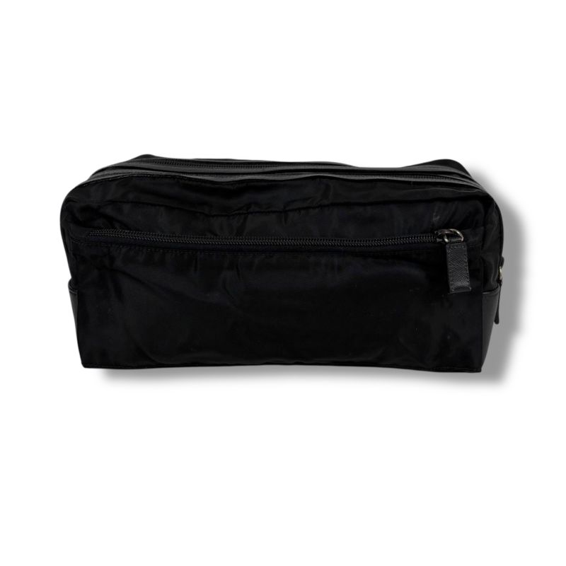 Prada Triangle Logo Clutch Multi Pouch Saffiano Leather Tessuto