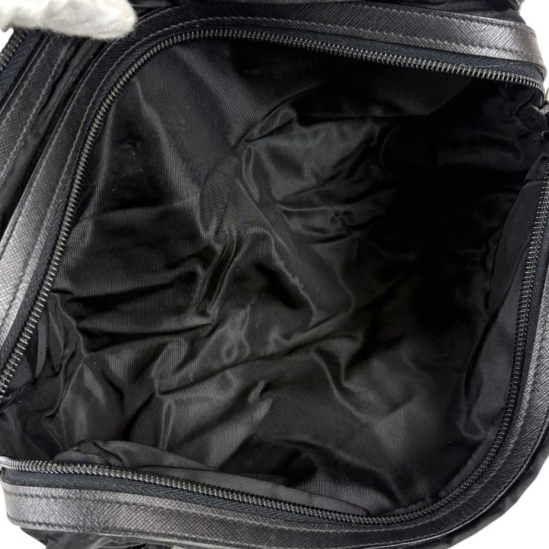 Prada Triangle Logo Clutch Multi Pouch Saffiano Leather Tessuto