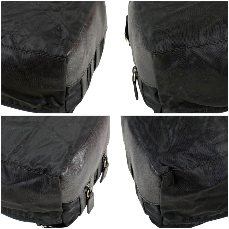 Prada Triangle Logo Clutch Multi Pouch Saffiano Leather Tessuto