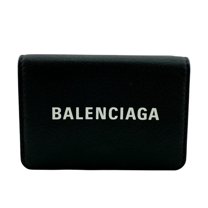 Balenciaga Compact Wallet Everyday Trifold Dark Graywhite Black